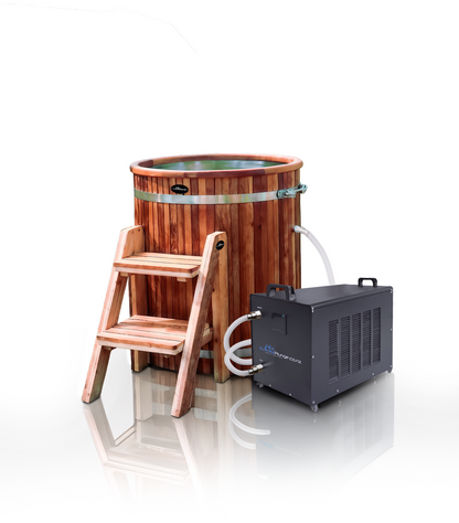 Red Cedar Barrel Cold Plunge +  EP1™ 1HP WIFI UV Filtered Cooling Motor